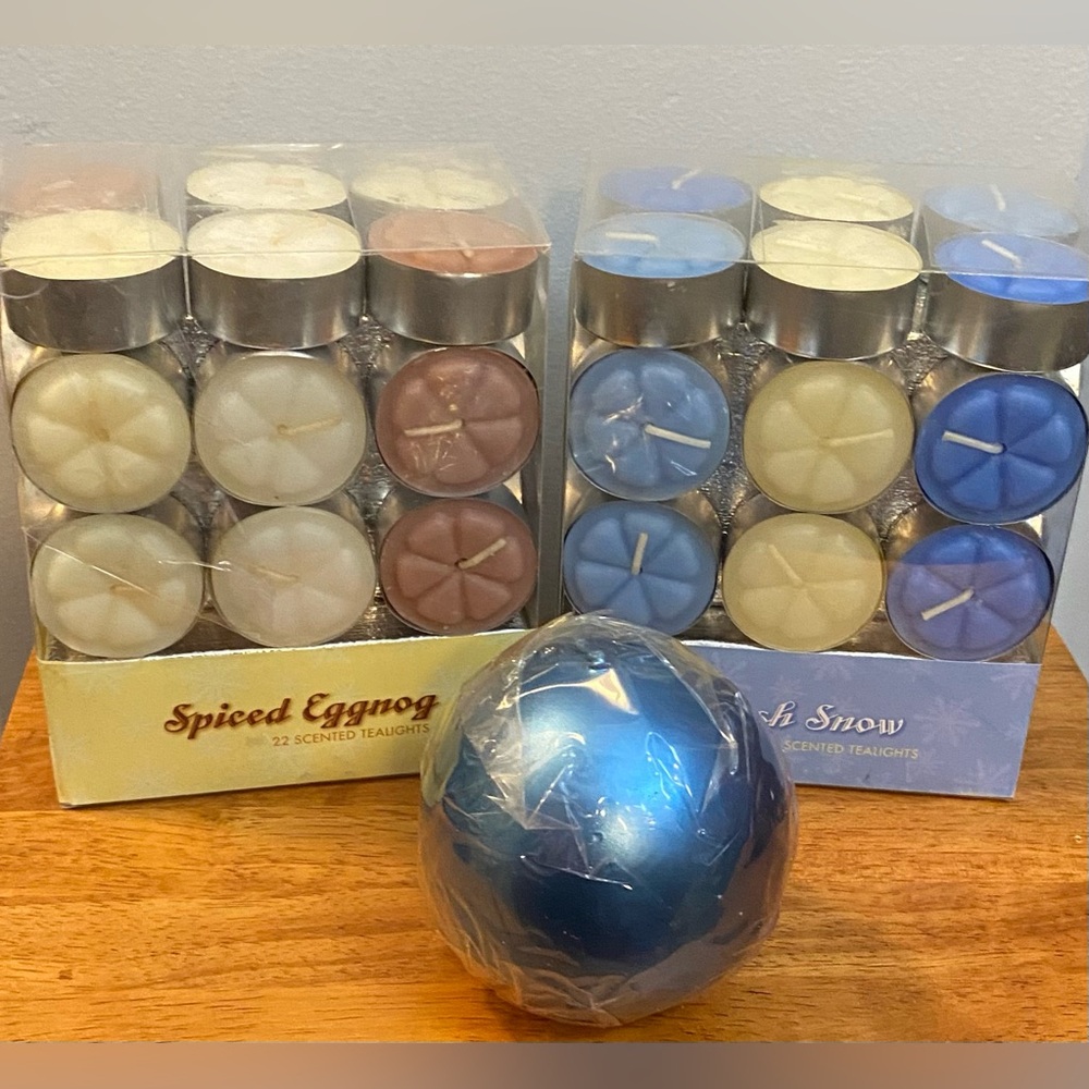 NEW 2 Packages of T-light votives - Fresh Snow & Spiced Eggnog